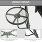 3-Seat Outdoor Swing Chair Steel Swing Bench with Adjustable Canopy & Coffee Tables & Cushion for Patio Garden, Black