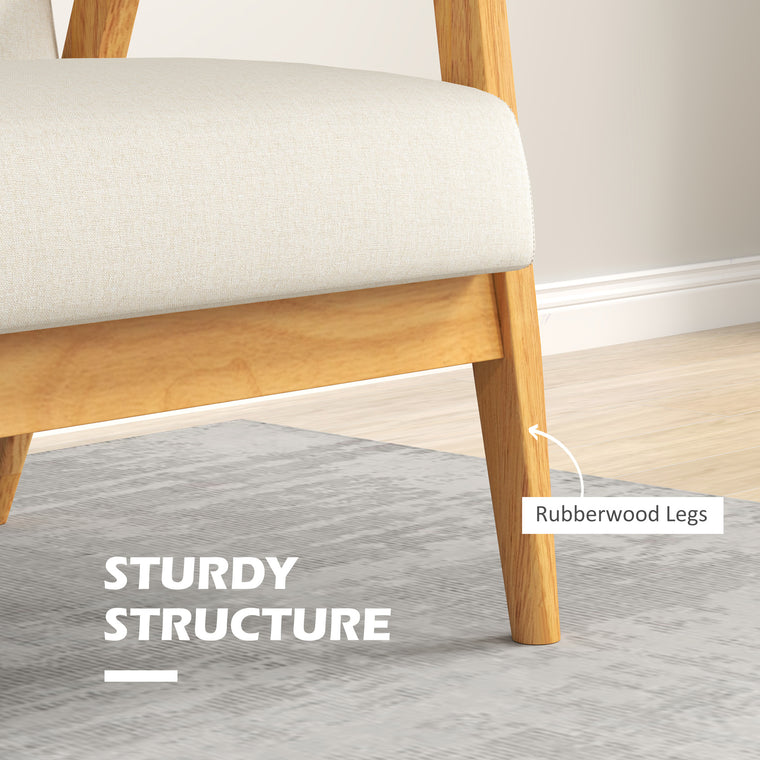 45" 2-Seater Sofa with Wood Legs - Beige