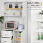 Freestanding Kitchen Buffet with Hutch Storage Organizer with 2 Door Cabinets, 3 Drawers and Open Countertop, Adjustable Shelf for Dining Room Pantry, White