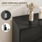 Kitchen Sideboard Storage Cabinet, Modern Coffee Bar Cabinet with Push-Open Design and 2 Drawers for Living Room, Black