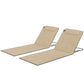 2 Pieces Beach Lounge Chair, Outdoor Folding Chaise Lounge Set w/ Pillow for Sunbath, Snap, Beige