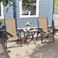 3 Pieces Patio Bistro Set, Outdoor Folding Table and Chairs Set, Metal Patio Furniture Set with Cup Holders
