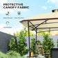 8' x 5' Outdoor Grill Gazebo, Double Tiered Barbecue Grill Gazebo Shelter with 2 Side Shelves and Hook, Beige