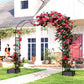 Garden Arch Outdoor Trellis Arbor with 2 Planter Boxes, 109.4" x 15.7" x 86.6", Black