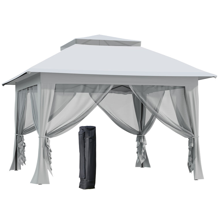 12' x 12' Light Grey Steel Party Tent with Roller Bag
