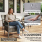 4 Pieces Patio Furniture Set with A Loveseat, Two Armchairs and A Coffee Table, Outdoor Conversation Set, Light Grey