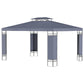 10' x 13' Outdoor Gazebo, Double Roof Patio Gazebo Canopy Shelter with Screen Decorate Corner Frame, Grey