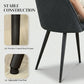 Set of 4 Modern Dining Chairs, Velvet Upholstered Kitchen Chairs with Steel Legs for Living Room, Dark Grey