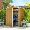 4.5' x 3' Waterproof Metal Garden Shed - Wood Grain