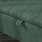 40" Ottoman with Storage, Linen Upholstered Storage Ottoman Bench with Steel Legs for Living Room, Bedroom Dark Green