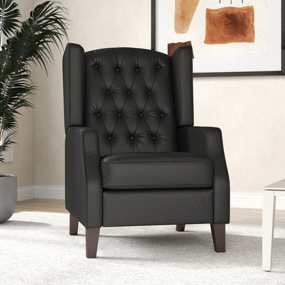 Faux Leather Accent Armchair with Thick Padding