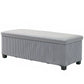 44 Inches Ottoman with Storage, Lid, Legs, Corduroy End of Bed Bench for Living Room, Bedroom, Entryway, Light Grey