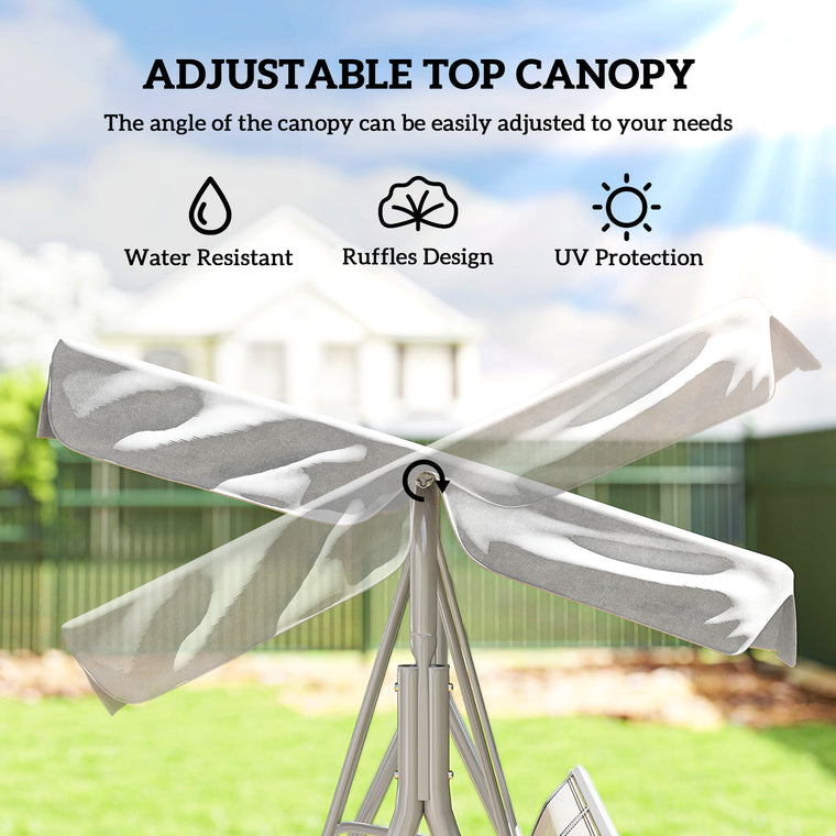 3-Seater A-Frame Porch Swing with Canopy