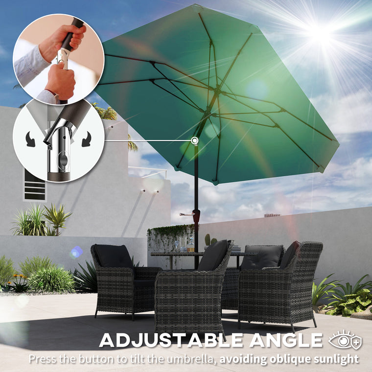 7.6FT Sky Blue Aluminum Market Umbrella with 8 Ribs