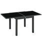 63" Extendable Outdoor Dining Table Patio Table with Aluminum Frame and Tempered Glass Tabletop, Black