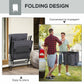 Set of 2 Outdoor Folding Chairs with Adjustable Backrest, Padded Camping Chairs for Outdoor Events, Grey