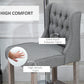 Set of 2 40Inch Button Tufted Bar stools High Counter Dining Height Chairs Grey