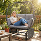 Double Outdoor Glider Egg Chair, Outdoor Loveseat Glider with Cushions and Pillows, Dark Grey