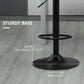 Swivel Barstools Set of 2 Adjustable Bar Stools with Footrest Armrests and PU Leather Back for Dining Room Grey