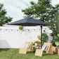 8 FT Aluminium Cantilever Patio Umbrella with 360° Rotation, Cross Base, Crank and Tilt for Garden, Patio, Dark Grey