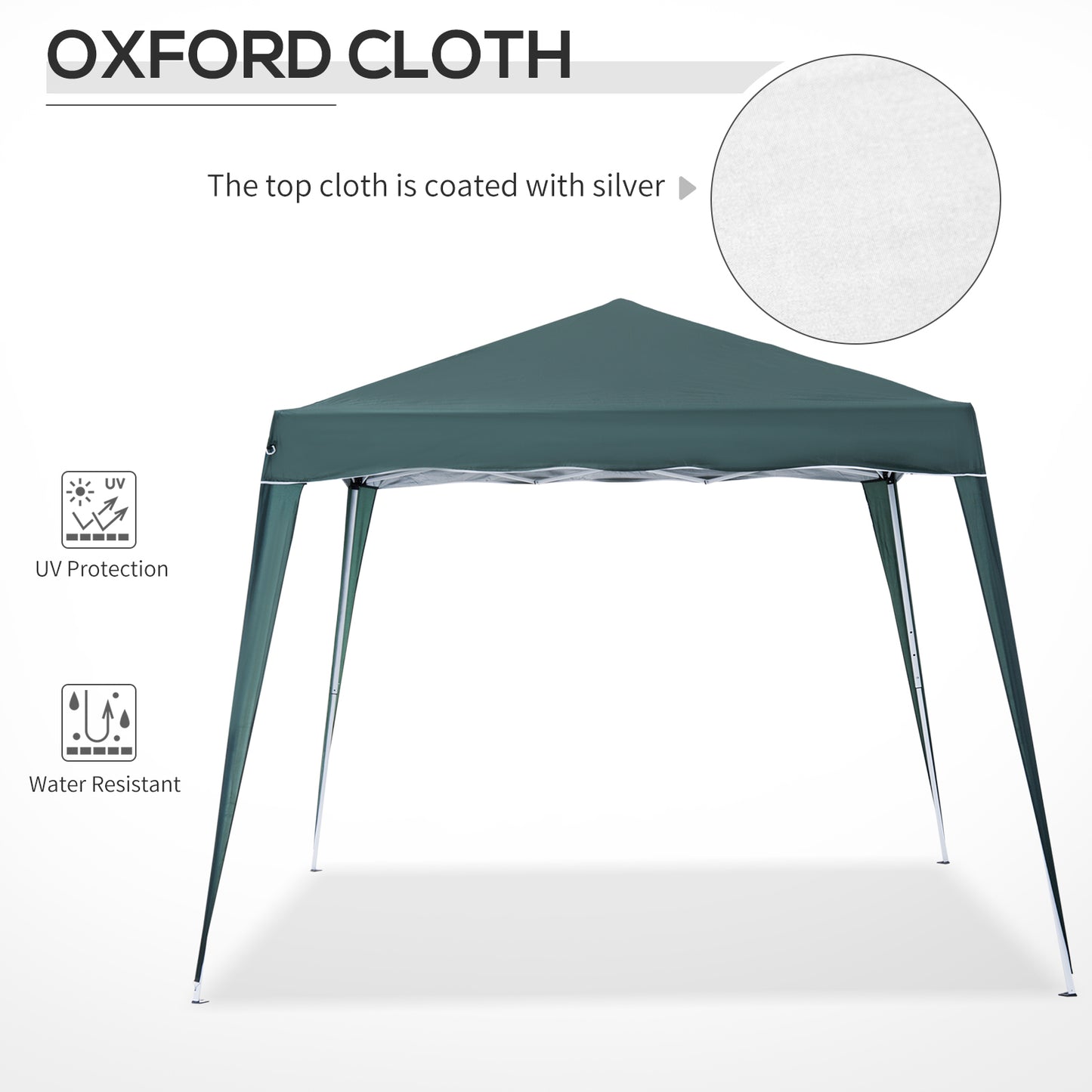 8' x 8' Pop Up Canopy, Outdoor Foldable Tent, Portable Canopy Tent with Carrying Bag for Camping, Party, Picnic, Green