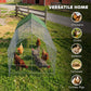 Metal Chicken Coop with UV-Resistant Cover for Rabbits, Ducks, Turtles, Guinea Pigs, 106" x 29.5" x 29.5", Green