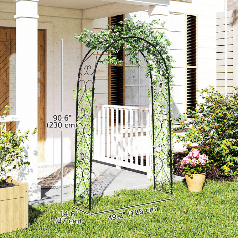 7.5' Steel Garden Arch with Climbing Trellis