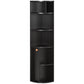5-Tier Corner Bookcase, Storage Bookshelf, Freestanding Display Shelves with Open Compartments and Cabinet for Home Office, Living Room, Study, Black