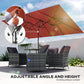 Double-Sided Patio Umbrella Parasol with Tilt, Adjustable Height, Vents and 12 Ribs, for Garden, Deck, Pool, Wine Red