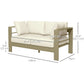 Patio Loveseat, Outdoor Seating for 2, Garden Sofa with Cushions, Wide Armrests, 54.3"x27.6"x24.6", Cream White