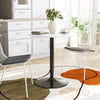 Modern Kitchen Table for 2 People, Round Dining Table with Steel Base for Living Room, Dining Room, White Marble