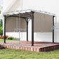 10' x 10' Outdoor Pergola Patio Gazebo Canopy Sun Shelter, Steel Frame, Beige