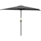 9.8ft Half Umbrella Semi Round Patio Parasol with Crank Handle, Top Vent for Garden, Balcony- NO BASE INCLUDED Dark Grey