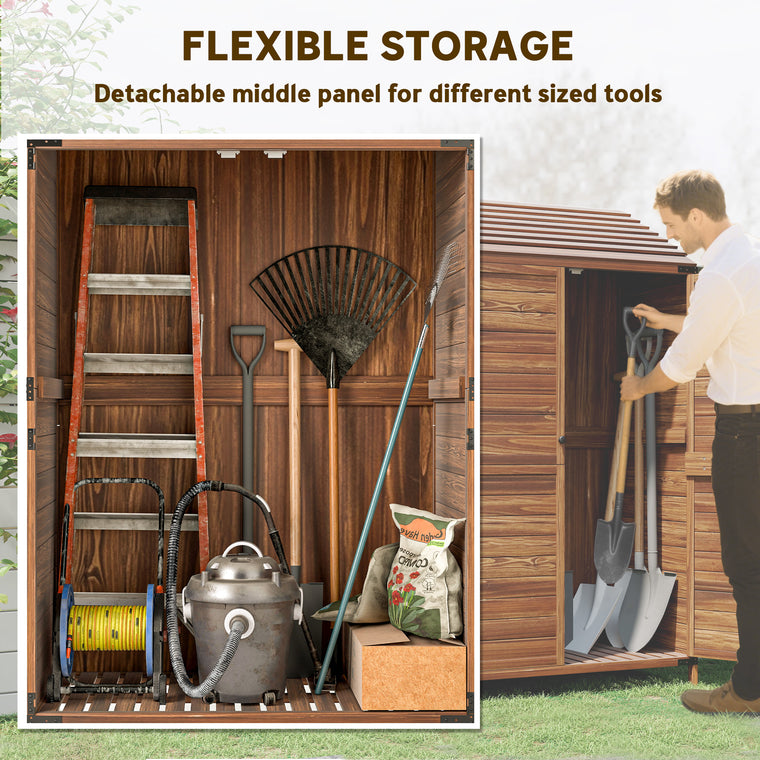 Wood Storage Cabinet with Double Doors and Shelves