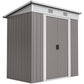 6' x 4' Outdoor Storage Shed, Metal Garden Tool Storage House Organizer with Lockable Sliding Doors and Vents for Backyard Patio Lawn, Light Grey