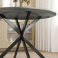 40" Round Kitchen Table for 4, Industrial Dining Table with Steel Legs for Dining Room, Distressed Grey