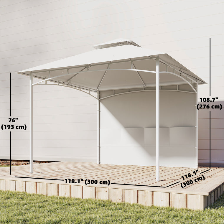 10' x 10' Cream White Patio Gazebo with Storage & Hook
