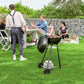 17" Kettle Charcoal BBQ Grill with BBQ Accessories, Barbecue Grill with Shelf, Ash Catcher, Wheels, Handles for Outdoor Cooking, Patio Backyard Party, Black