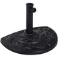 20 lbs Resin Half Round Patio Umbrella Base 20" Outdoor Decorative Parasol Stand Holder For Φ1.5", Φ1.9" Pole, Black