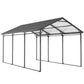 10 x 15ft Metal Carport, Heavy-Duty Carport Canopy with Reinforced Steel Frame & Roof, All-Weather Protection