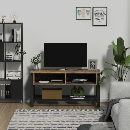 Industrial TV Stand for TVs up to 45" - Rustic Brown