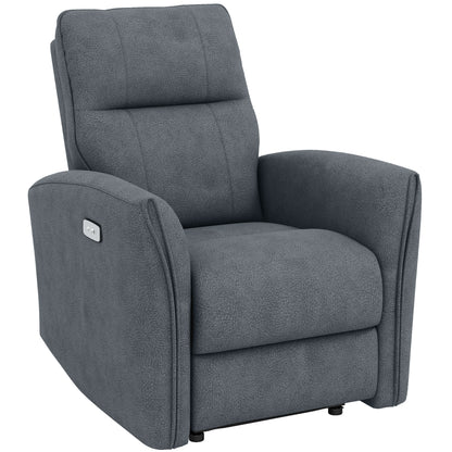 Power Recliner Chair with USB Ports and Footrest - Charcoal Grey