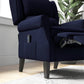 Push Back Recliner Chair, Vibration Massage Recliner for Living Room with Extendable Footrest, Remote, Pocket, Blue