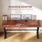 71" Computer Desk, Industrial Writing Table with X-Shaped Frame for Home Office, Rustic Brown