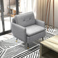 Accent Chair, Upholstered Armchair with Tufted Back Cushion and Steel Legs for Living Room, Bedroom, Grey