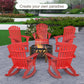 Wooden Adirondack Rocking Muskoka Chair with Slatted Wooden Design, Fanned Back and Classic Rustic Style, Red