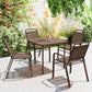 Stackable Outdoor Dining Chairs Set of 4, for Patio, Balcony, Deck, Garden, Dark Brown
