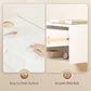 Set of 2 Wall Mounted Bedside Tables, Floating Nightstands with Fluted Drawer and Open Shelf for Bedroom, White