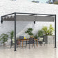 10' x 7' Lean To Pergola, Metal Pergola with Retractable Roof for Grill, Garden, Patio, Deck