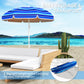 70.9" Multicolor Portable Beach Umbrella with UV50+ Ruffle & Tilt